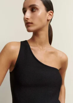 Structured One Shoulder Peplum Knit Top