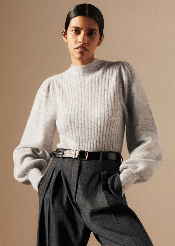 Superfine Alpaca Pouf Sleeve Jumper