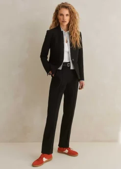 Textured Boyish Cigarette Pant Suit