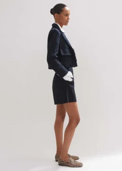 Textured Cotton-Blend Crop Jacket + Tweed Short Suit