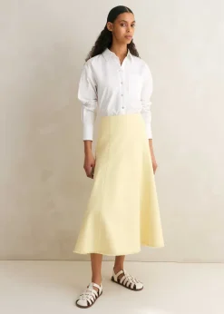 Textured Cotton-Blend Skirt