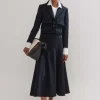 Textured Cotton-Blend Skirt + Jacket Co-Ord