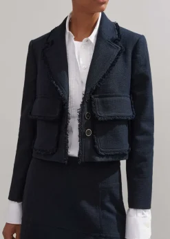 Textured Cotton-Blend Skirt + Jacket Co-Ord