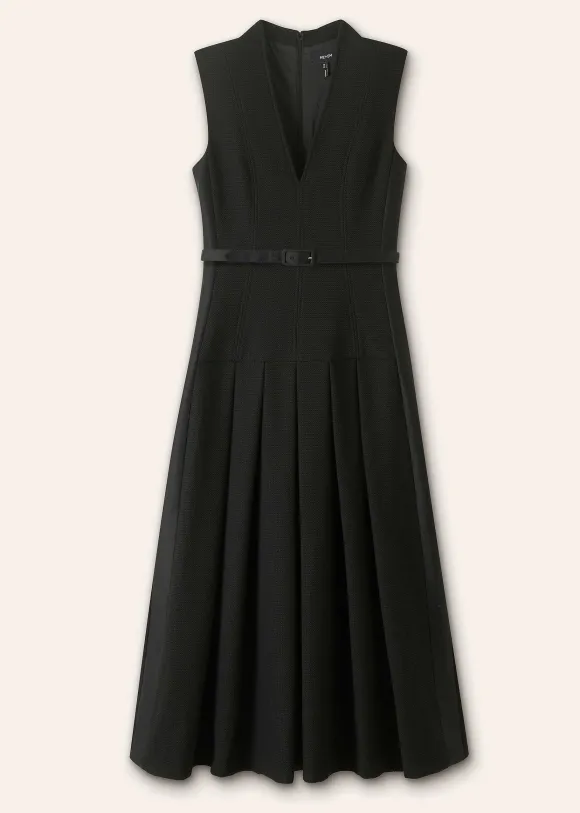 Textured Midi Dress + Belt