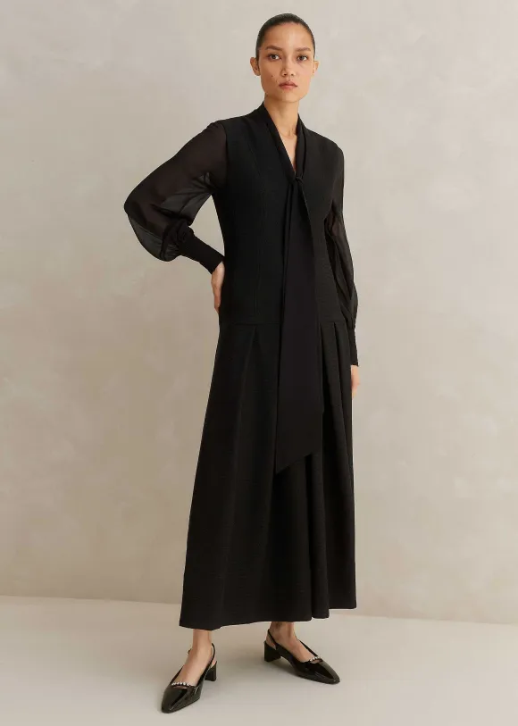 Textured Midi Dress + Belt