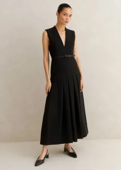 Textured Midi Dress + Belt