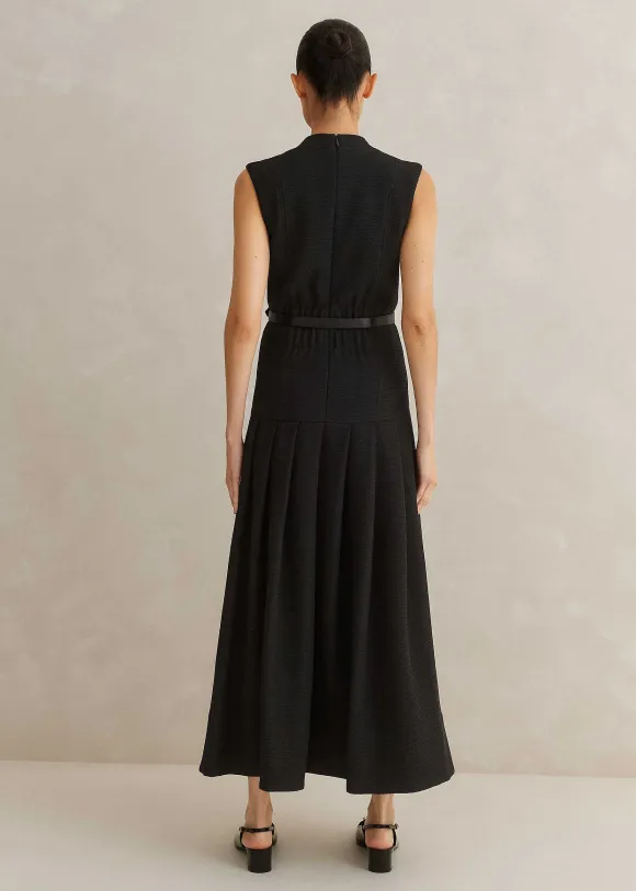 Textured Midi Dress + Belt