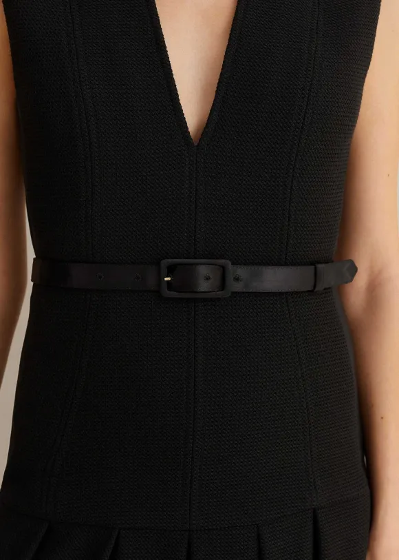 Textured Midi Dress + Belt