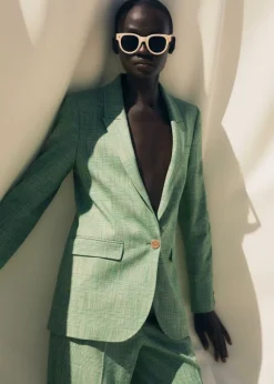 Textured Prince Of Wales Check Blazer