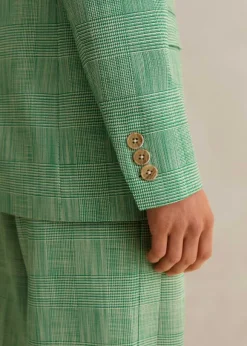 Textured Prince Of Wales Check Blazer