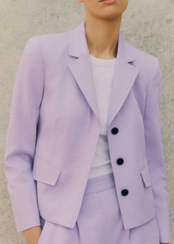 Textured Short Fitted Contour Jacket