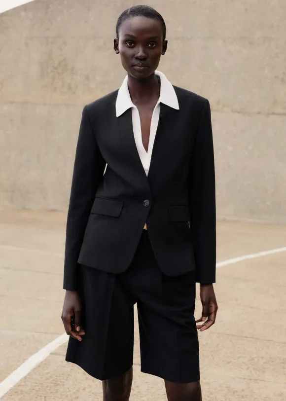 Textured Tailored Short Suit
