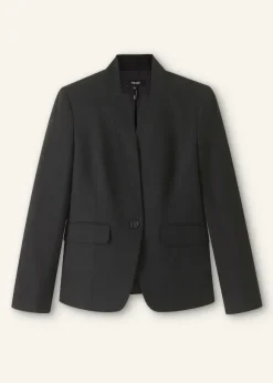 Textured Tailoring Collarless Blazer