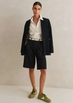 Textured Tailoring Longline Short