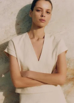 Textured V-Neck Top