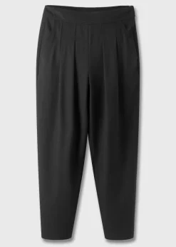 Textured Weave Crop Tapered Trouser