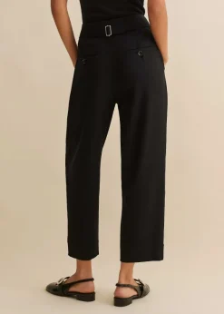 Textured Weave Crop Tapered Trouser