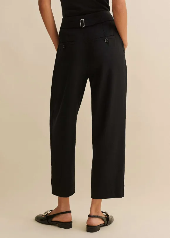 Textured Weave Crop Tapered Trouser