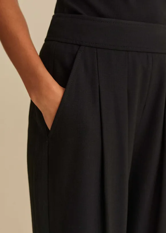 Textured Weave Crop Tapered Trouser