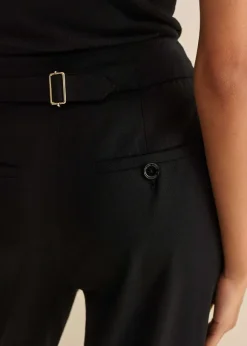 Textured Weave Crop Tapered Trouser