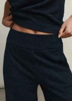 Textured Wide-Leg Palazzo Pant