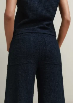 Textured Wide-Leg Palazzo Pant