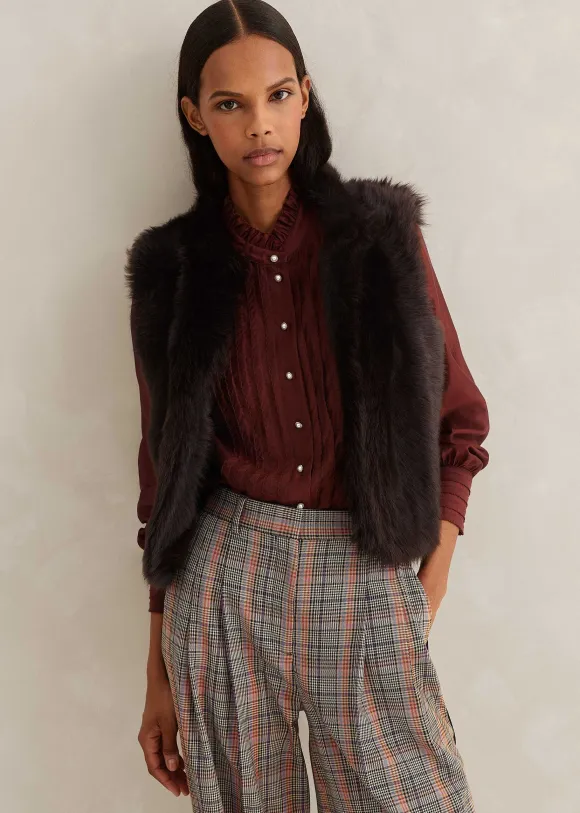 Toscana Shearling Reversible Cropped Gilet