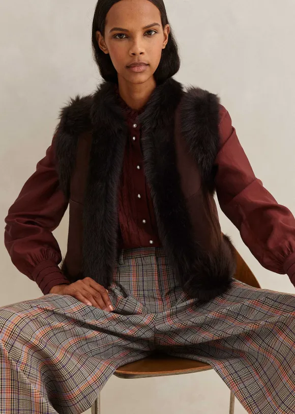 Toscana Shearling Reversible Cropped Gilet
