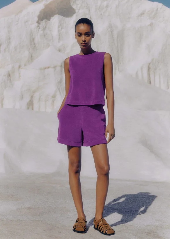 Towelling Crop Top + Short Co-Ord