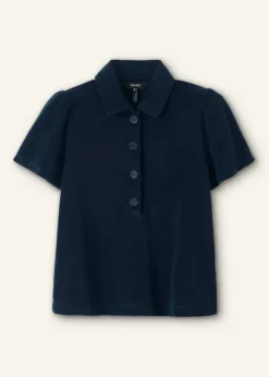 Towelling Polo Top
