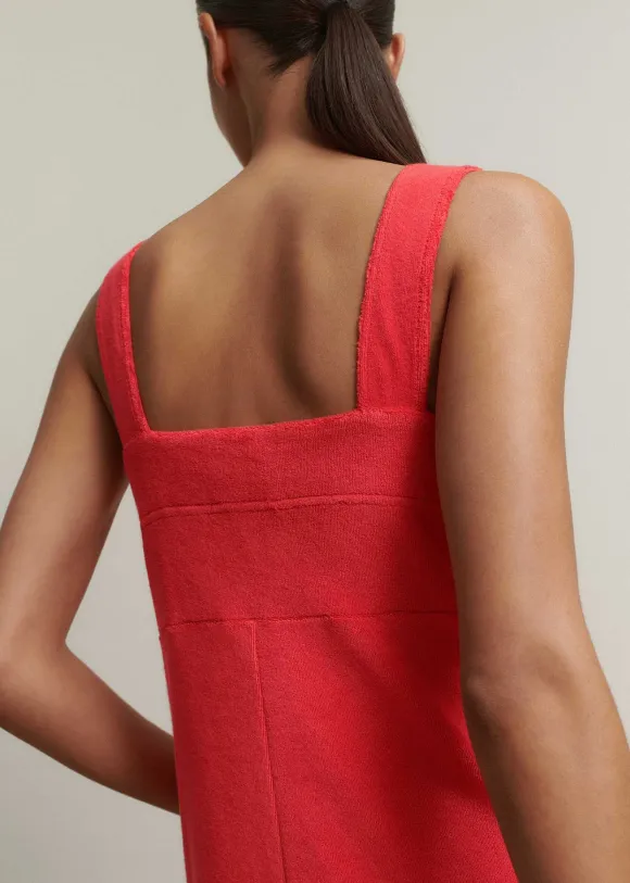 Towelling Sleeveless Midi Dress