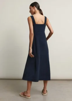 Towelling Sleeveless Midi Dress