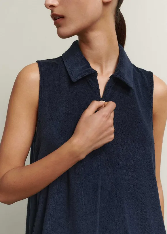 Towelling Sleeveless Swing Dress