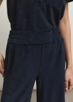 Towelling Wide-Leg Crop Trouser