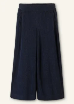 Towelling Wide-Leg Crop Trouser