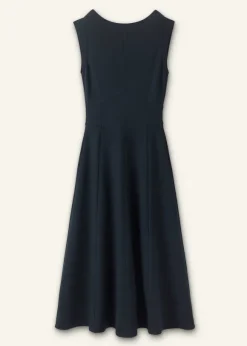 Travel Tailoring Boat Neck Midi Dress