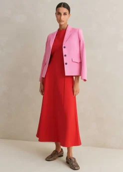 Travel Tailoring Boat Neck Midi Dress