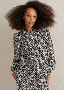Travel Tailoring Graphic Jacquard Swing Top