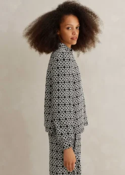 Travel Tailoring Graphic Jacquard Swing Top
