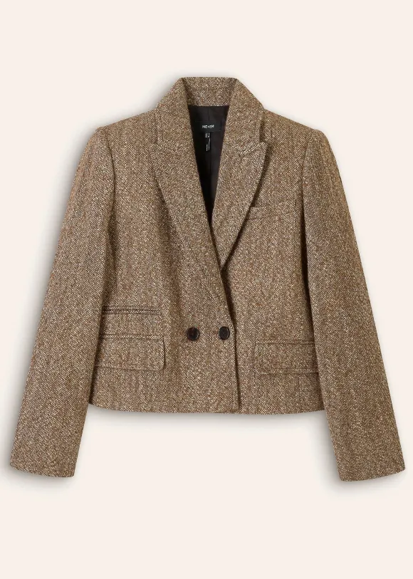 Tweed Cropped Coat Jacket