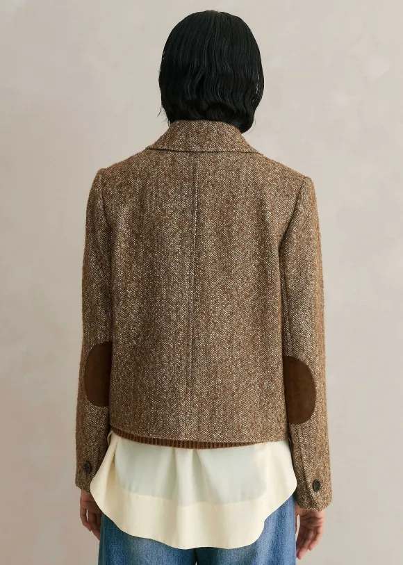Tweed Cropped Coat Jacket