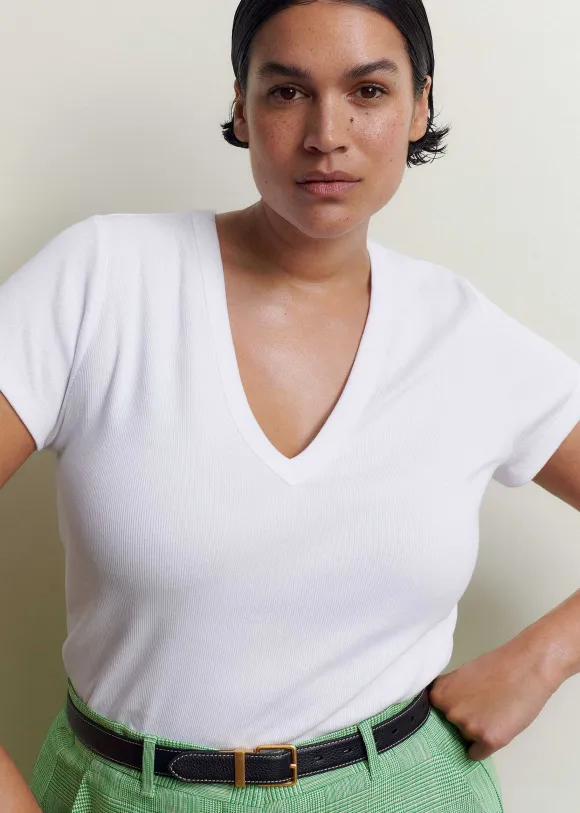 Ultimate Fitted Rib V-Neck Tee