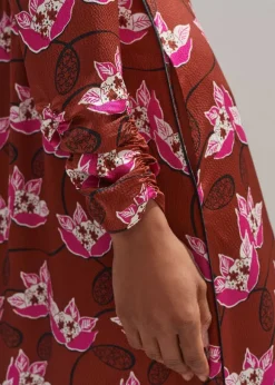 Waterlily Print Maxi Dress + Belt