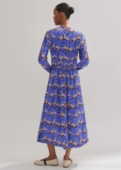 Waterlily Print Midi Dress