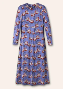 Waterlily Print Midi Dress