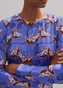 Waterlily Print Midi Dress