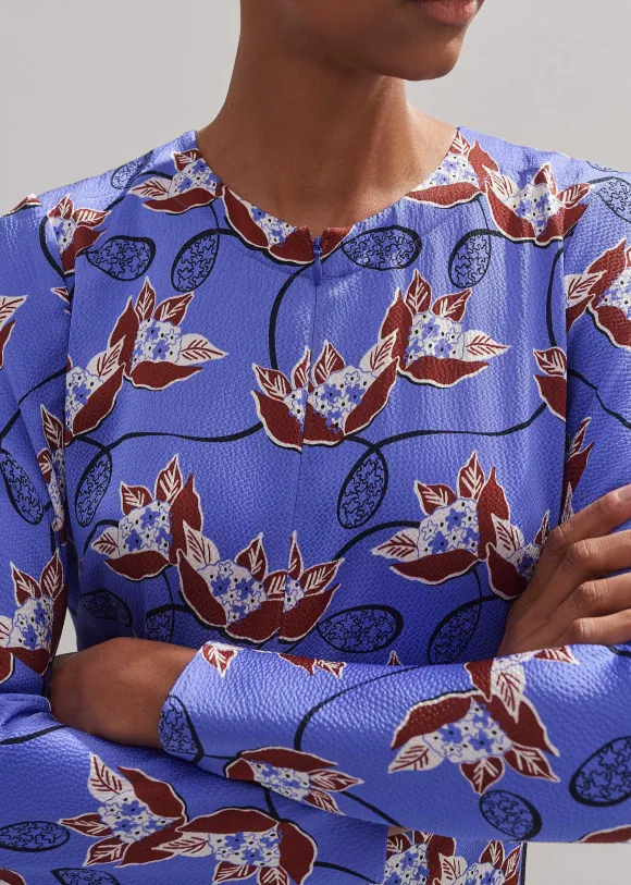 Waterlily Print Midi Dress
