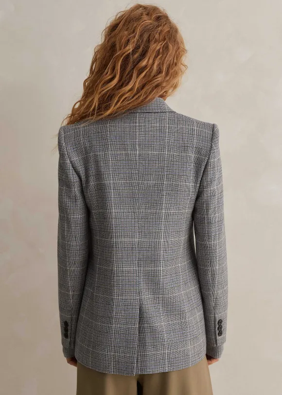 Wool Check Boyfriend Blazer