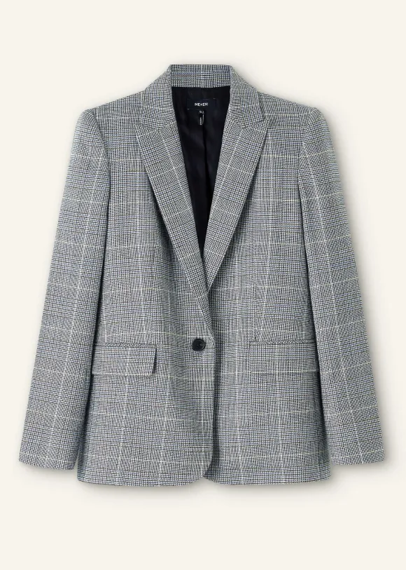 Wool Check Boyfriend Blazer