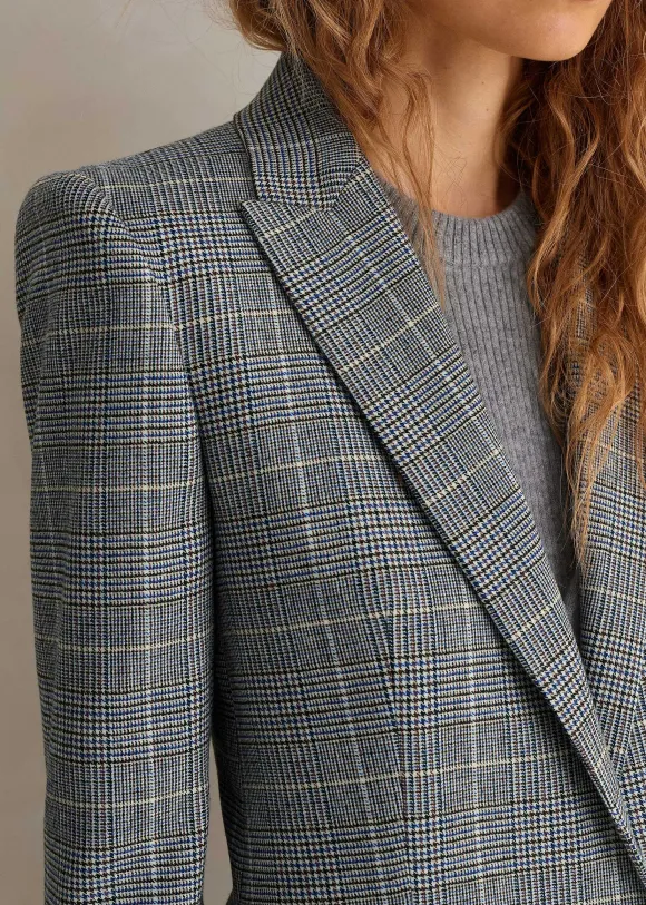 Wool Check Boyfriend Blazer